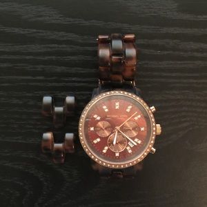 Michael Kors Tortoise Rose Gold Acetate Watch